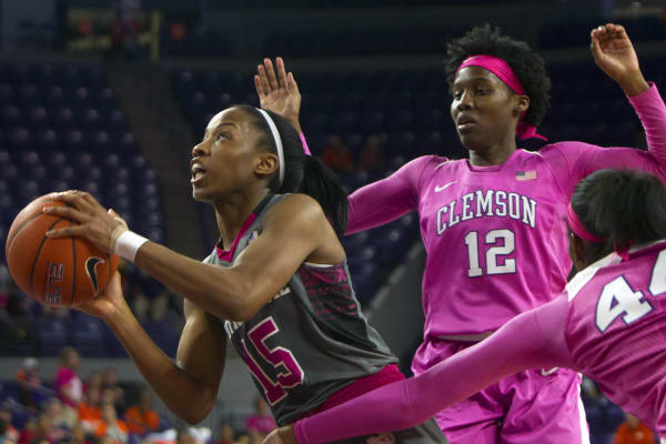 Lindsay Allen scored 11 points, grabbed nine rebounds and handed out five assists in the 84-80 win at Clemson.