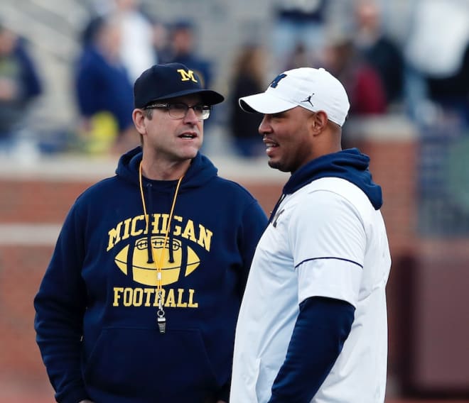 Michigan head coach Jim Harbaugh and coordinator Josh Gattis have been working on the offense in the offseason.