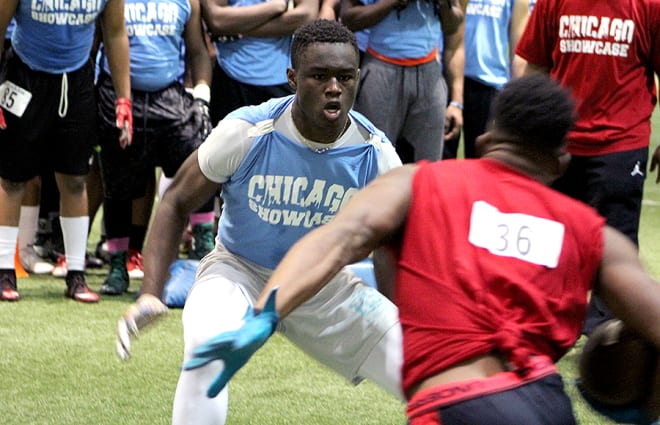 Oghoufo's athleticism allows him to perform well in a camp setting but may outgrow the linebacker position.