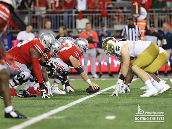 Ohio State took control along the line of scrimmage and put away Notre Dame on Saturday night. (Birm/DTE)