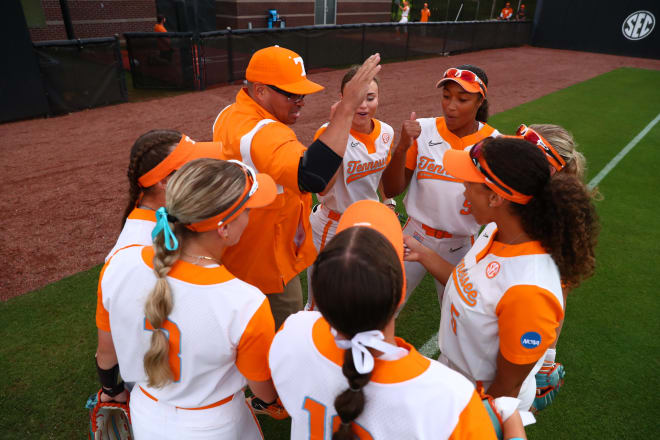 Tennessee softball during its loss to Alabama in the Knoxville Super Regional on May 26, 2024.