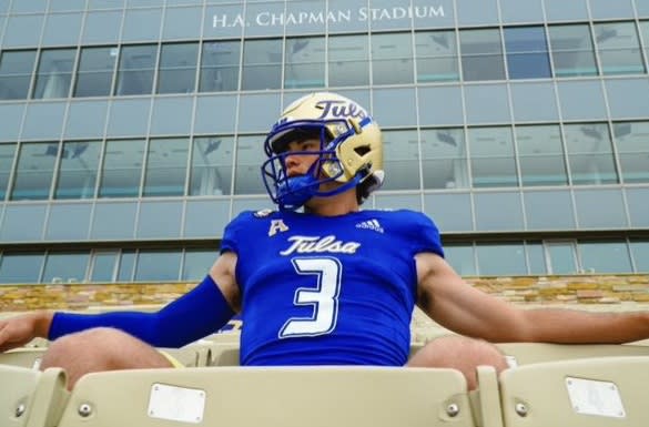 2024 QB Cash McCollum during his June 12 visit to the Tulsa campus.