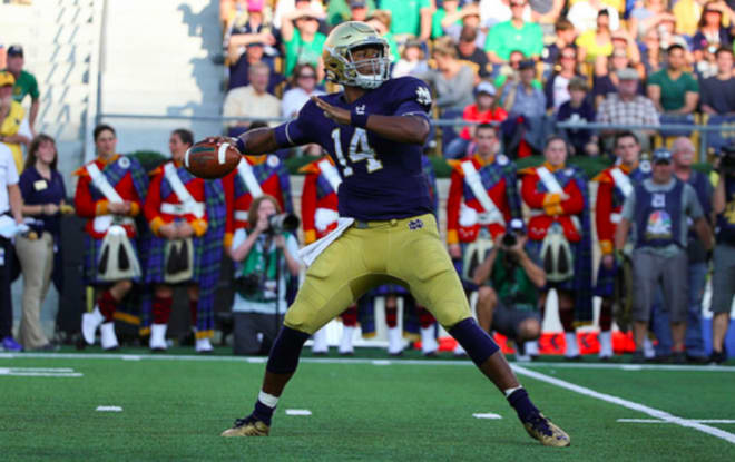 Despite a rough performance during a hurricane, junior quarterback DeShone Kizer has put up big numbers for Notre Dame this season.