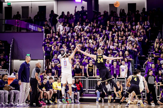 This first-half three-pointer gave Boo Buie the all-time scoring record at Northwestern.