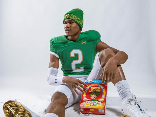 Notre Dame quarterback commit Deuce Knight, a 2025 recruit, received his Notre Dame offer on St. Patrick's Day last year.
