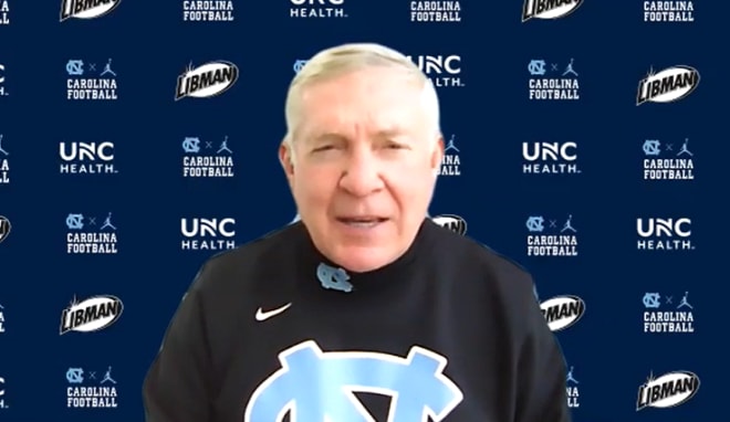 Mack Brown via zoom following Tuesday morning's practice.