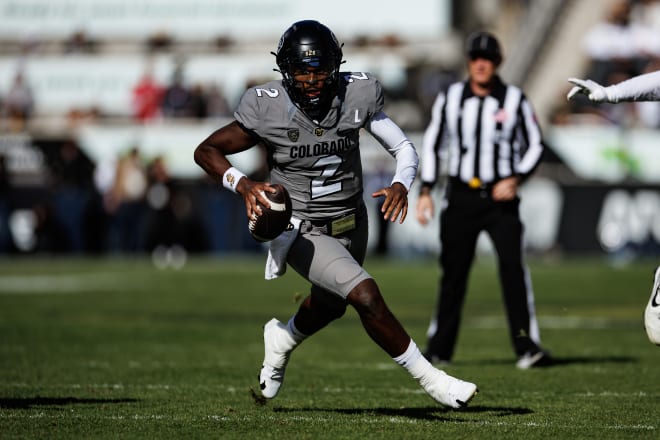 Shedeur Sanders running the ball against Arizona on Nov. 11