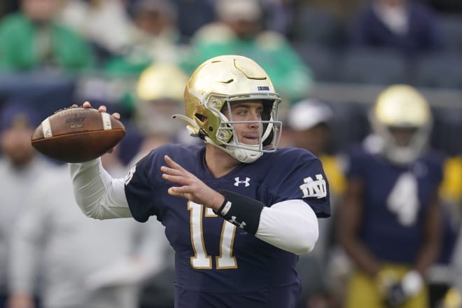 Notre Dame Fighting Irish football quarterback Jack Coan