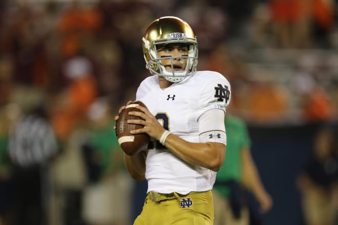 Notre Dame fifth-year senior quarterback Ian Book