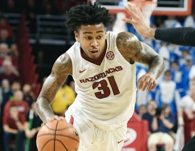 Senior guard Anton Beard finished with 15 points in the Razorback win