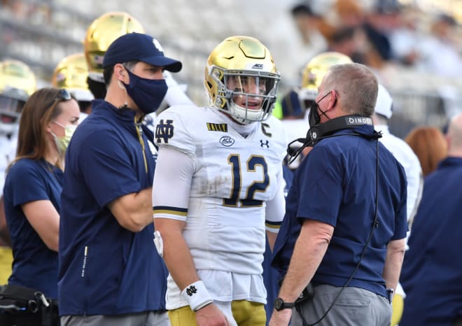 Ian Book and had coach Brian Kelly have both thrived at Notre Dame but are seeking that "one for the ages" win with which the program has been renowned.