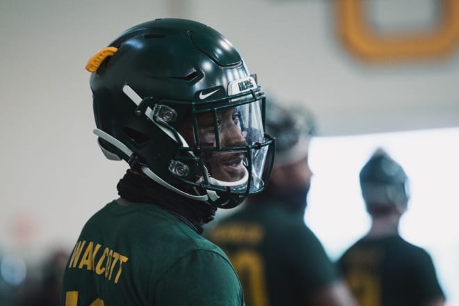 Baylor safety transfer Alfahiym Walcott has committed to Arkansas following an official visit.