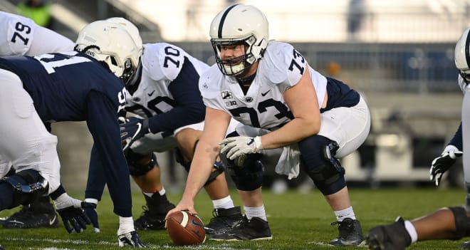 Penn State Nittany Lions football's Mike Miranda is set to move to center for the 2021 season. 