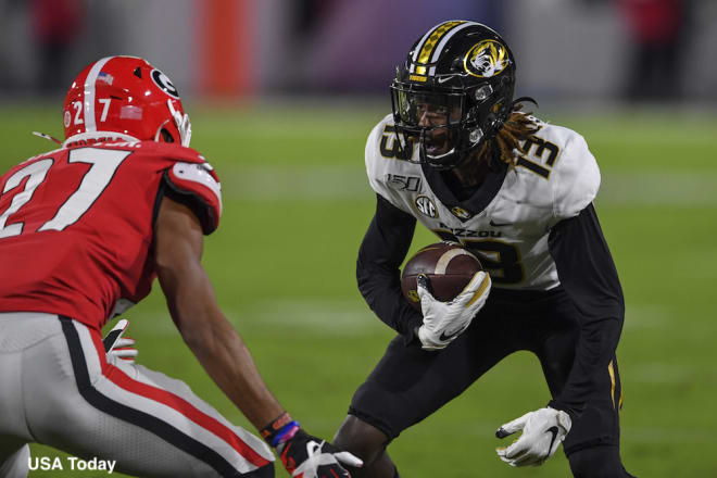 Kam Scott and the rest of Missouri's wide receivers struggled against Georgia.