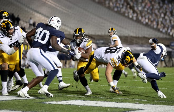 Iowa's fullback leads the way for a Sargent touchdown on Saturday. (Photo: Hawkeyesports.com)