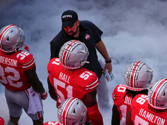 Ryan Day, in black, is in his fifth season leading Ohio State as head coach.