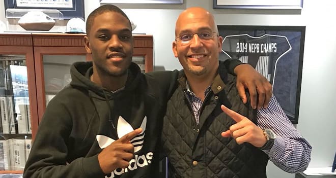 Rivals100 WR David Bell poses with head coach James Franklin