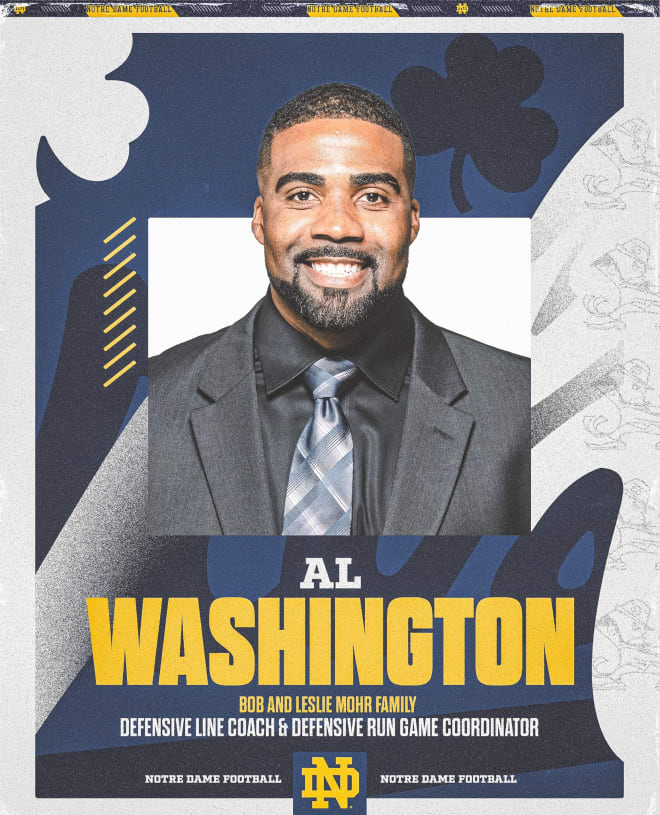 Al Washington's hiring at Notre Dame is now official.