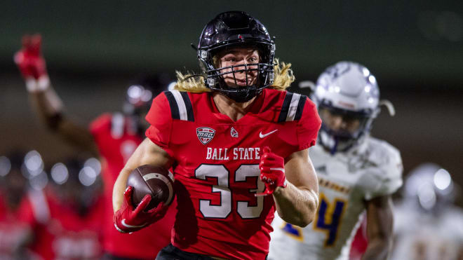 Ball State running back Carson Steele is facing the Penn State Nittany Lions football program Saturday.