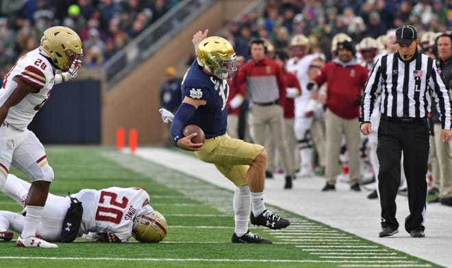 Ian Book accounted for three touchdowns to lead Notre Dame to a 40-7 victory.