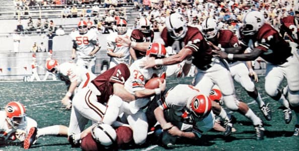 Not since 1970 (pictured vs. Miss. State when Georgia allowed only 173 yards but lost) have the Bulldogs been defeated more than once in a season when yielding 250 yards or less--that is, until Georgia's last two games in a row vs. Vanderbilt and Florida.