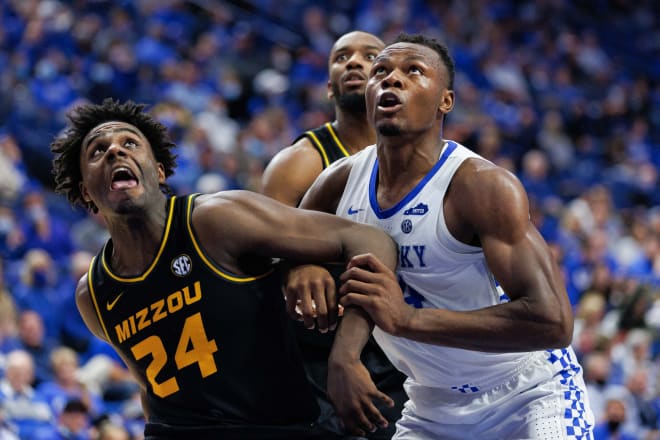 Kobe Brown spent the final 14 minutes of the first half on the bench during Missouri's 83-56 loss at Kentucky