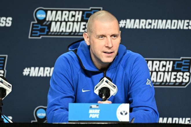 Former Kentucky standout and 1996 national champion Mark Pope has led the BYU program since the 2019-20 season.