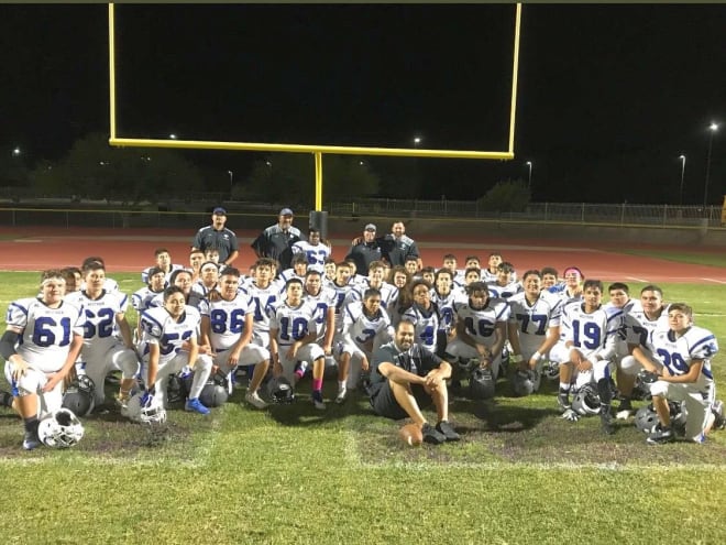 Westview's freshman team gathers together following a 34-8 victory in its finale at Valley Vista.  The Knights finished 7-1 and went a perfect 4-0 in 6A Southwest Region play.  (Photo Courtesy of Mario Renteria)