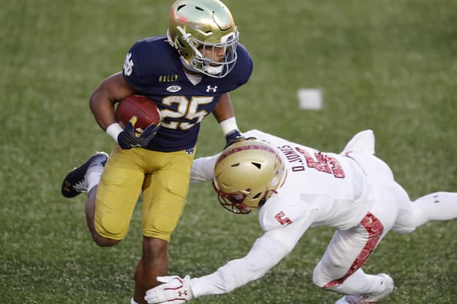 Notre Dame Fighting Irish football sophomore running back Chris Tyree