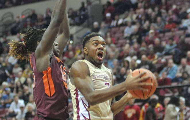 Freshman guard Trent Forrest attacks the basket in Florida State's 93-78 win over Virginia Tech on Saturday.