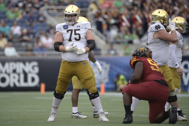 Notre Dame Fighting Irish football senior offensive lineman Josh Lugg