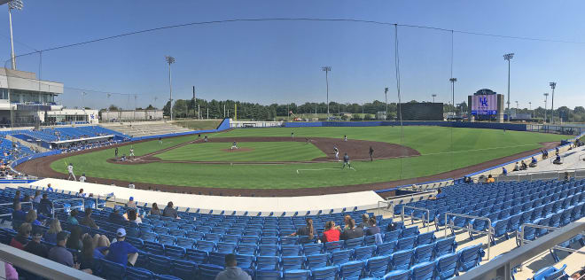 A panoramic view of the new UK ballpark from the first-base side.