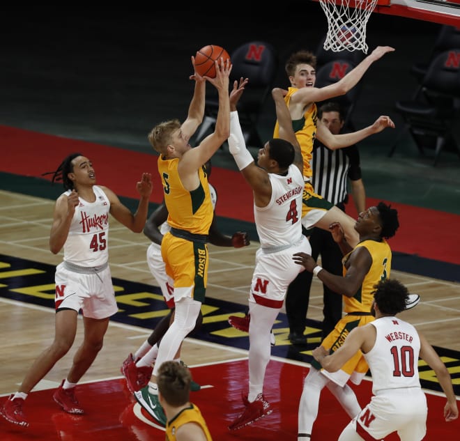 Griesel had nine points and 12 rebounds (five offensive) against Nebraska in 2020.
