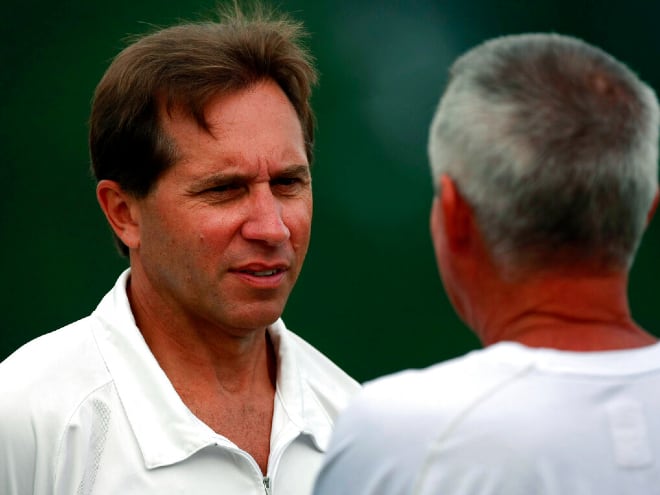 Vinny Cerrato, left, was Notre Dame's recruiting coordinator from 1985-91 under head coach Lou Holtz.