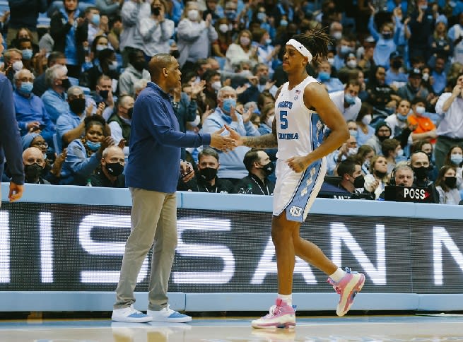 Hubert Davis appreciated the toughness displayed by Armando Bacot and the Tar Heels on Monday.