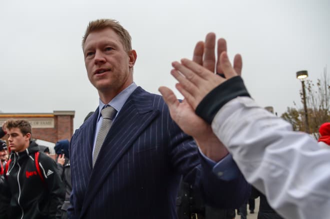 Scott Frost will face Iowa for the first time in his coaching career on Friday. 