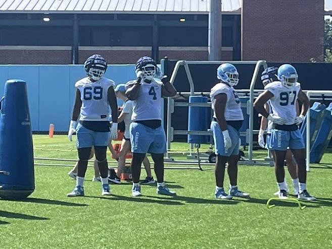 UNC Coach Mack Brown was pleased with what he saw during North Carolina's first practice of the season Friday.