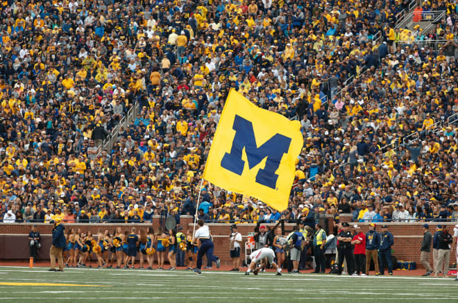 A Michigan Wolverines football flag.