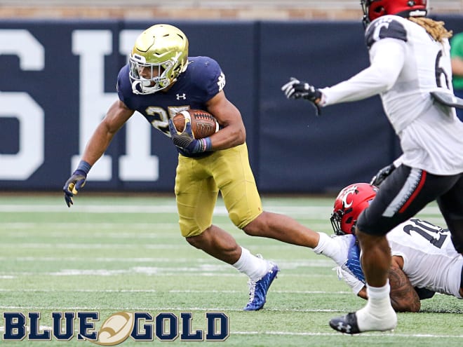 Notre Dame Fighting Irish football sophomore running back Chris Tyree 