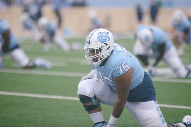 Wlliam Barnes arrived at UNC with huge expectations, but he's just now finding a spot in rotation along the o-line.