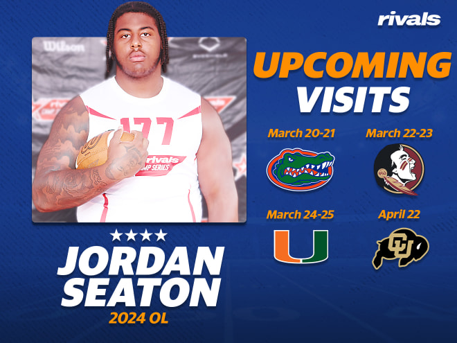 Jordan Seaton's upcoming visit schedule