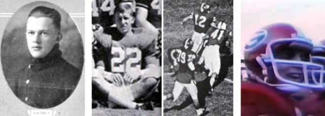 (L to R): From LITTLE HANKS to LITTLE BILLY (No. 22), resulting in quarterback Preston Ridlehuber's (No. 12) touchdown run vs. UNC to DAVID ARCHER's heroics vs. Georgia Tech, GEORGIA's all-time "One-Play Wonders"...