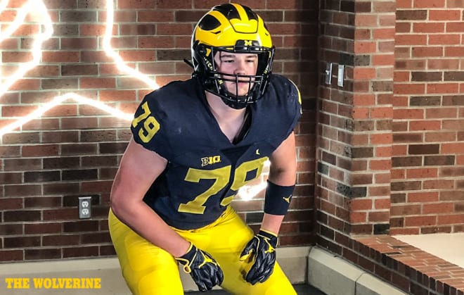 Four-star offensive lineman Caleb Tiernan visited Michigan over the weekend. 
