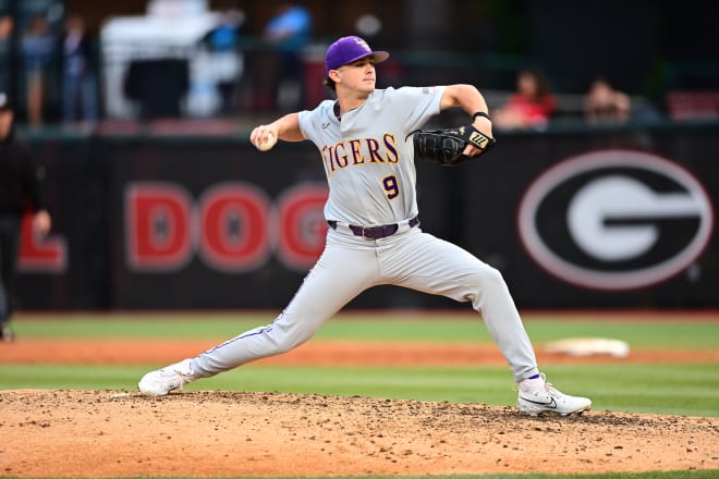 LSU starting pitcher Ty Floyd held Georgia scoreless for a five-inning stretch while the Tigers scored all of their runs in Friday's 8-4 win at Georgia. 