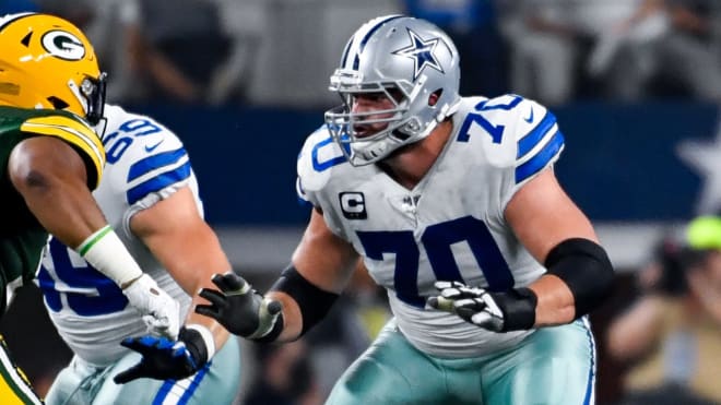 Former Notre Dame and current Dallas Cowboys offensive lineman Zack Martin 