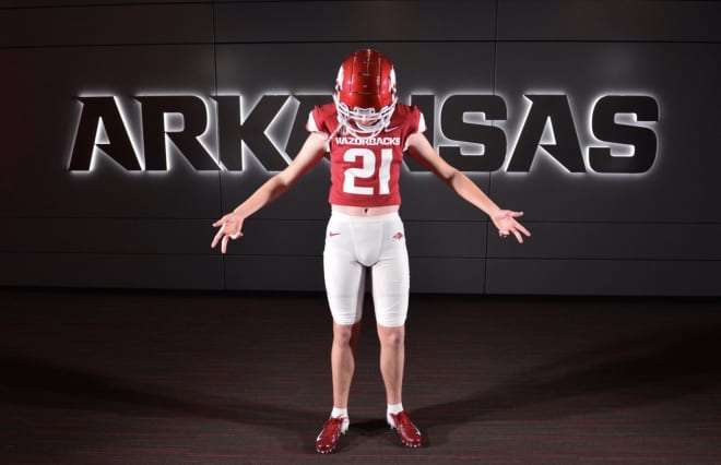 National top-15 specialist, top-5 kicker Cameron Little on an unofficial visit to Arkansas.