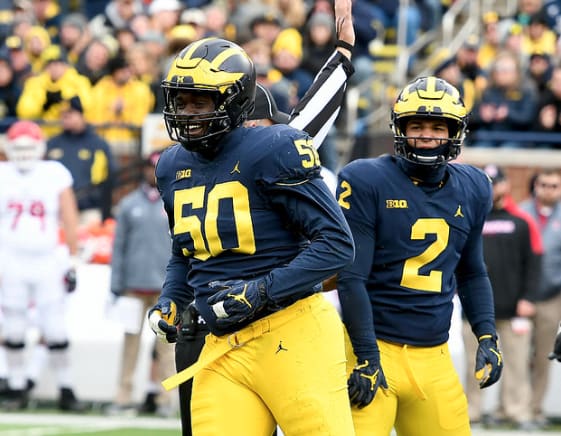Michigan Wolverines football redshirt junior defensive tackle Michael Dwumfour missed the Army, Wisconsin and Alabama games with injury this year.