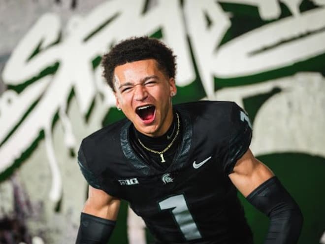 Class of 2025 three-star wide receiver Braylon Collier during official visit to Michigan State (Photo courtesy of Braylon Collier/MSU Football) 