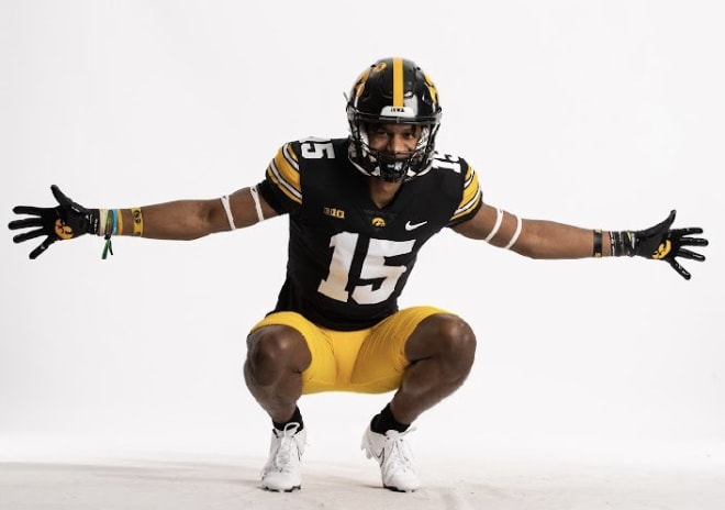 In-state wide receiver Kai Black was in attendance for Iowa's spring practice on Saturday.