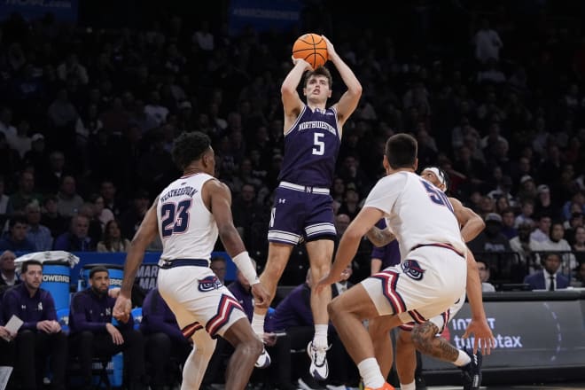 Ryan Langborg scored 12 points, on 4-for-4 shooting, in overtime of Northwestern's 77-65 win over FAU.